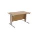 Jemini Oak/Silver 1200x800mm Rectangular Desk KF839750