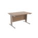 Jemini Grey Oak/Silver 1200x800mm Rectangular Desk KF839753