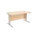 Jemini Maple/Silver 1400x800mm Rectangular Desk KF839757