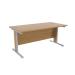 Jemini Oak/Silver 1600x800mm Rectangular Desk KF839762