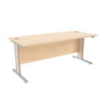 Jemini Maple/Silver 1800x800mm Rectangular Desk KF839769 KF839769