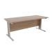 Jemini Grey Oak/Silver 1800x800mm Rectangular Desk KF839771
