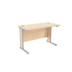 Jemini Maple/Silver 1200x600mm Rectangular Desk KF839775 KF839775