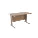 Jemini Grey Oak/Silver 1200x600mm Rectangular Desk KF839777