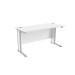 Jemini White/Silver 1400x600mm Rectangular Desk KF839782