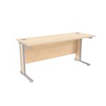 Jemini Maple/Silver 1600x600mm Rectangular Desk KF839787 KF839787