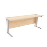 Jemini Maple/Silver 1800x600mm Rectangular Desk KF839793 KF839793