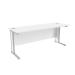 Jemini White/Silver 1800x600mm Rectangular Desk KF839794