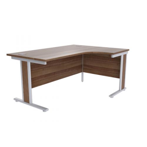 Jemini Walnut Silver 1600mm Right Hand Radial Desk Kf839814 Kf839814