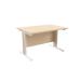 Jemini Maple/White 1200x800mm Rectangular Cantilever Desk KF839847