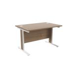 Jemini Grey Oak/White 1200x800mm Rectangular Cantilever Desk KF839849 KF839849