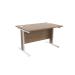 Jemini Grey Oak/White 1200x800mm Rectangular Cantilever Desk KF839849
