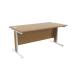 Jemini Oak/White 1600x800mm Rectangular Cantilever Desk KF839858