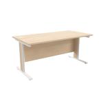 Jemini Maple/White 1600x800mm Rectangular Cantilever Desk KF839859 KF839859