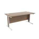 Jemini Grey Oak/White 1600x800mm Rectangular Cantilever Desk KF839861 KF839861
