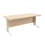 Jemini Maple/White 1800x800mm Rectangular Cantilever Desk KF839865 KF839865