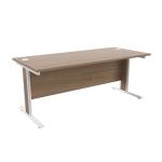 Jemini Grey Oak/White 1800x800mm Rectangular Cantilever Desk KF839867 KF839867