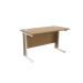 Jemini Oak/White 1200x600mm Rectangular Cantilever Desk KF839870