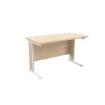 Jemini Maple/White 1200x600mm Rectangular Cantilever Desk KF839871 KF839871