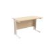 Jemini Maple/White 1200x600mm Rectangular Cantilever Desk KF839871