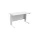 Jemini White/White 1200x600mm Rectangular Cantilever Desk KF839872