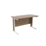 Jemini Grey Oak/White 1200x600mm Rectangular Cantilever Desk KF839873 KF839873