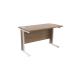 Jemini Grey Oak/White 1200x600mm Rectangular Cantilever Desk KF839873