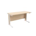 Jemini Maple/White 1200x600mm Rectangular Cantilever Desk KF839877 KF839877