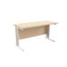 Jemini Maple/White 1200x600mm Rectangular Cantilever Desk KF839877