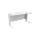 Jemini White/White 1200x600mm Rectangular Cantilever Desk KF839878