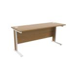 Jemini Oak/White 1600x600mm Rectangular Cantilever Desk KF839882 KF839882