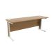 Jemini Oak/White 1800x600mm Rectangular Cantilever Desk KF839888