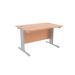 Jemini Beech/Silver 1200 x 800mm Cantilever Rectangular Desk KF839941