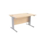 Jemini Maple/Silver 1200 x 800mm Cantilever Rectangular Desk KF839943 KF839943
