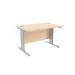 Jemini Maple/Silver 1200 x 800mm Cantilever Rectangular Desk KF839943