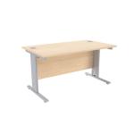Jemini Maple/Silver 1400 x 800mm Cantilever Rectangular Desk KF839949 KF839949