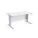 Jemini White/Silver 1400 x 800mm Cantilever Rectangular Desk KF839950