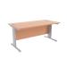 Jemini Beech/Silver 1600 x 800mm Cantilever Rectangular Desk KF839953
