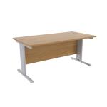 Jemini Oak/Silver 1600 x 800mm Cantilever Rectangular Desk KF839954 KF839954