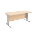 Jemini Maple/Silver 1600 x 800mm Cantilever Rectangular Desk KF839955 KF839955