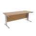 Jemini Oak/Silver 1800 x 800mm Cantilever Rectangular Desk KF839960