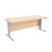 Jemini Maple/Silver 1800 x 800mm Cantilever Rectangular Desk KF839961