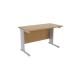 Jemini Oak/Silver 1200 x 600mm Cantilever Rectangular Desk KF839966