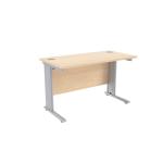 Jemini Maple/Silver 1200 x 600mm Cantilever Rectangular Desk KF839967 KF839967