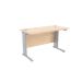 Jemini Maple/Silver 1200 x 600mm Cantilever Rectangular Desk KF839967