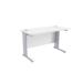Jemini White/Silver 1200 x 600mm Cantilever Rectangular Desk KF839968
