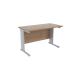 Jemini Grey Oak/Silver 1200 x 600mm Cantilever Rectangular Desk KF839969