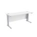 Jemini White/Silver 1600 x 600mm Cantilever Rectangular Desk KF839980