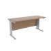 Jemini Grey Oak/Silver 1600 x 600mm Cantilever Rectangular Desk KF839981