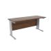 Jemini Walnut/Silver 1600 x 600mm Cantilever Rectangular Desk KF839982